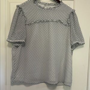 J. Crew Black and White Polka Dot Blouse